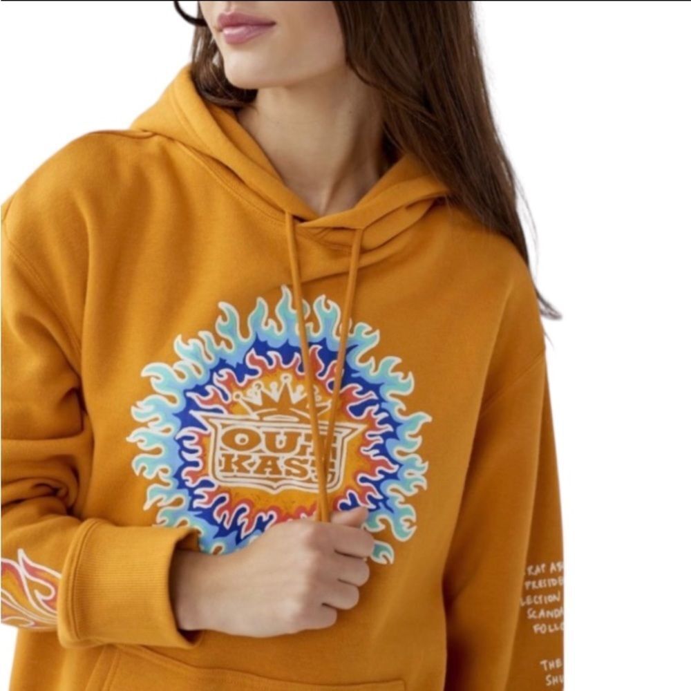 Outkast Urban Outfitters UO Flame Oversized Hoodie Sweatshirt NEW S M - Picture 2 of 4